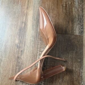 Aldo Transparent Tan Heels